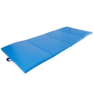 4'x10'x2" Gymnastics Gym Folding Exercise Aerobics Mats Blue Stretching Yoga Mat