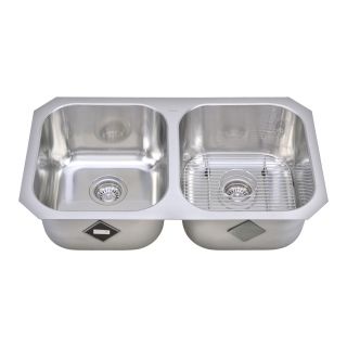 Trio 33.25 x 18.5 Equal Double Kitchen Sink by WELLS SINKWARE