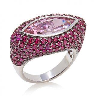 Jean Dousset 7.8ct Absolute™ Pink and Created Ruby East/West Sterling Sil   7527817