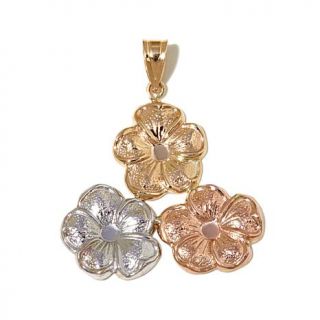 Michael Anthony Jewelry® 10K Tri Color "Flower" Cluster Pendant   7963136