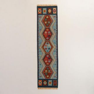 2.5x10 Blue Flatweave Wool Pradeep Floor Runner