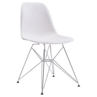 Zip Dining Chair Steel/White   Zuo
