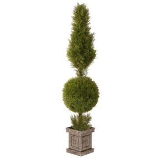 National Tree Company 60 in. Juniper Cone and Ball Topiary with Square Pot LCYT4 701 60