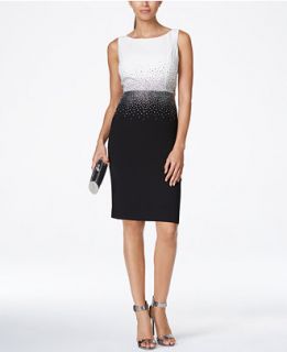Calvin Klein Colorblocked Rhinestone Sheath Dress   Dresses   Women