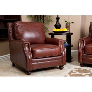 Abbyson Living Bel Air Hand Rubbed Leather Armchair