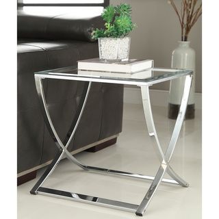 sale contemporary chrome finish glass side end table today $ 91 99