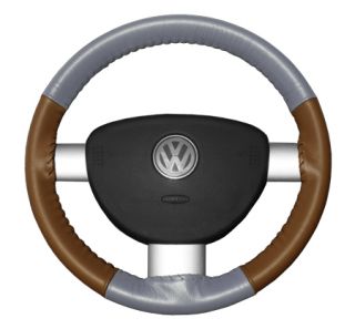 2011 2016 Jeep Wrangler Leather Steering Wheel Covers   Wheelskins Grey/Tan 15 1/4 X 4 1/4   Wheelskins EuroTone Leather Steering Wheel Covers