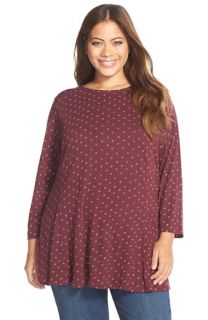 Lucky Brand Ditsy Daisy Print Top (Plus Size)