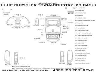 2011, 2012, 2013 Chrysler Town and Country Wood Dash Kits   Sherwood Innovations 4380 AJ   Sherwood Innovations Dash Kits