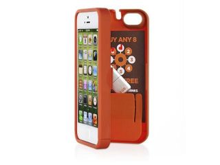 Orange iPhone 5 / 5s  Case with built in storage space for credit cards/ID/money by EYN
