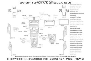 2009 2013 Toyota Corolla Wood Dash Kits   Sherwood Innovations 2893 R   Sherwood Innovations Dash Kits