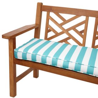 Aqua Stripes 48 inch Indoor/ Outdoor Corded Bench Cushion