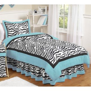 Sweet Jojo Designs Turquoise Funky Zebra 3 piece Full/Queen Comforter