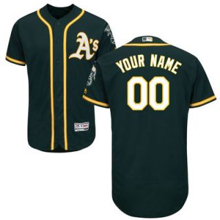 Oakland Athletics Majestic Flexbase Authentic Collection Custom Jersey   Green