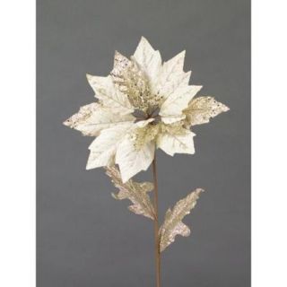 Winter's Blush Tiffany Glittered Poinsettia Christmas Stem 30"