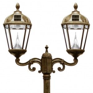 Gama Sonic GS 98D Solar Post Light, Double Royal Lamp   Weathered Bronze