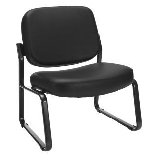 OFM INC Armless Chair,Black,Vinyl/Plastic/Metal   Reception Area Furniture   46KL96|409 VAM 606