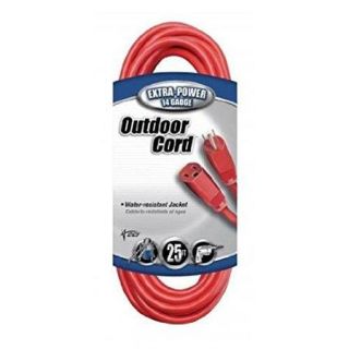 Cci&#174; 02407 Vinyl Outdoor Extension Cord, 25ft, 15 Amp, Red