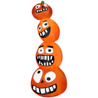 Gemmy Industries Airblown Halloween Inflatable Funny Pumpkin Stack Decoration