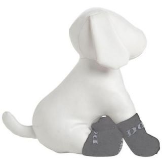 PET LIFE Small Blue and White Dog Socks with Rubberized Soles (Set of 4) F22GYXSSM