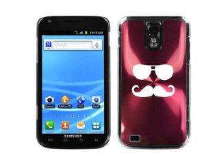 Rose Red Samsung Galaxy S II T989 T mobile Aluminum Plated Hard Back Case Cover J392 Sunglasses Mustache