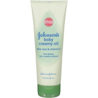 Johnson's Baby Creamy Oil with Aloe Vera & Vitamin E, 8 Oz