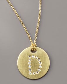 Roberto Coin Letter Medallion Necklace, D