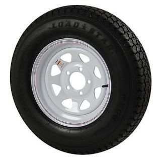 Kenda Loadstar 225/75 x 15 Bias Trailer Tire w/5 Lug White Spoke Rim