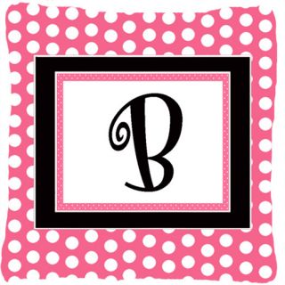 Carolines Treasures Letter Initial Monogram Pink Black Polka Dots