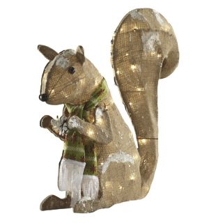 Holiday Living 1.7 ft Lighted Squirrel Outdoor Christmas Decoration with White Incandescent Lights