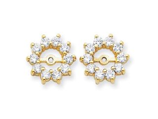 14K Yellow Gold  Diamond Earring Jacket Mountings, Stones Not Included