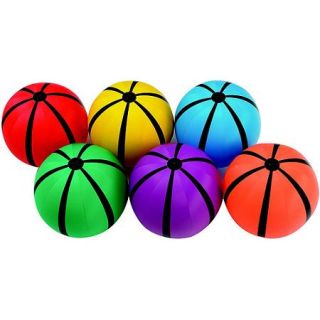 Sportime Heavy Duty Beach Balls, 16" Diameter, Set of 6, Assorted Colors