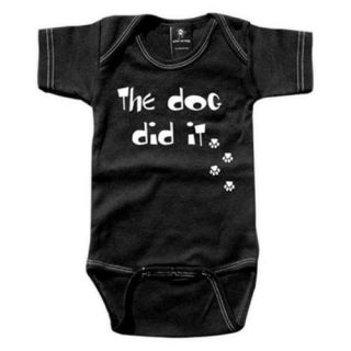 Rebel Ink Baby 357bo06 The Dog Did It  0 6 Month Black One Piece Undershirt