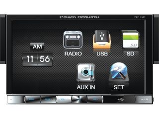 Power Acoustik PDR 760 1 DIN In Dash Digital Media Receiver w/ Detachable 7" LCD Touch Screen 