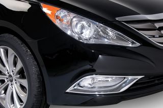 2011, 2012 Hyundai Sonata Chrome Light Covers   Putco 401754   Putco Chrome Fog Light Bezels