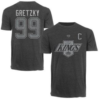 Wayne Gretzky Los Angeles Kings Old Time Hockey Alumni Heathered Player Name & Number T Shirt   Black