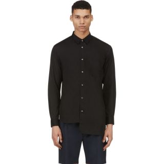 Comme des Garçons Shirts Black Asymmetric Hem Buttoned Shirt