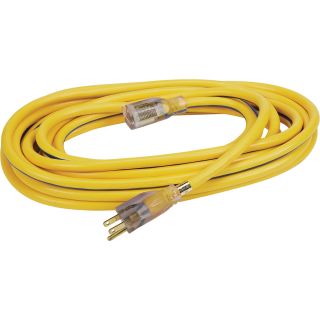 Voltec Heavy-Duty Outdoor Extension Cord — 25ft.L, 12-Gauge, Yellow, Model# E-5-00364