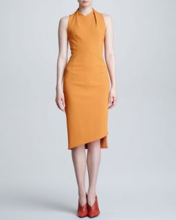 Narciso Rodriguez Sleeveless Crepe Dress, Tangerine