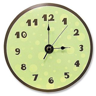 Trend Lab 11 Polka Dots Wall Clock; Sage Green and Brown