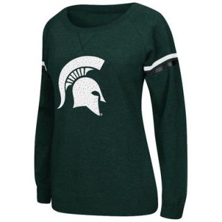 Michigan State Spartans Womens Vegas Boat Neck Pullover Fleece Sweatshirt – Green