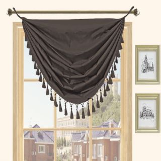 Burlap Chocolate Balloon Curtain Valance by VHC Brands