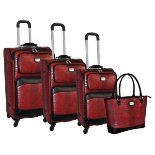Adrienne Vittadini Croco 4 Piece Luggage Set