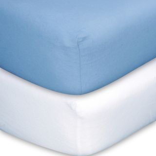 Trend Lab Blue/White Flannel Crib Sheet Set (Pack of 2)   15217137