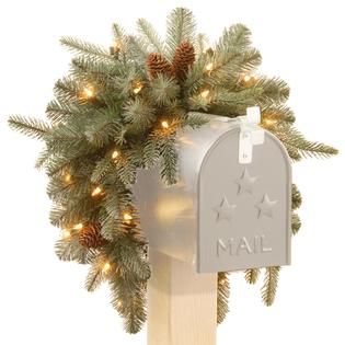 National Tree Company 36 Frosted Arctic Spruce Mailbox Swag with