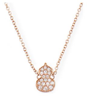 QEELIN   Petite Wulu 18ct rose gold diamond pendant necklace