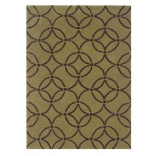 Linon Home Decor Trio Collection Wasabi and Chocolate 5 ft. x 7 ft. Indoor Area Rug RUG TA06357