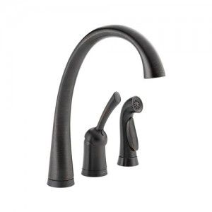 Delta 4380T RB DST Pilar Single Handle Kitchen Faucet w/Touch2O Technology & Spray   Venetian Bronze