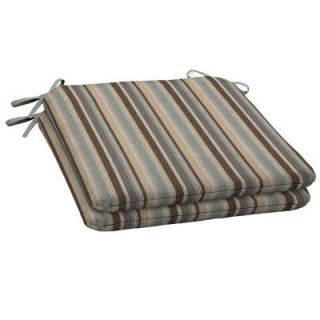 Hampton Bay Seaside Stripe Outdoor Seat Pad (2 Pack) FE11060B D9D2