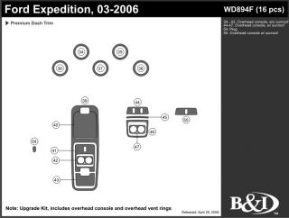 2003 2006 Ford Expedition Wood Dash Kits   B&I WD894F DCF   B&I Dash Kits